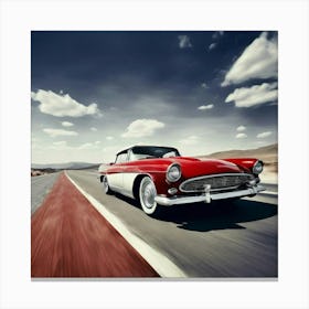 Road Street Fast Transport Speed Auto Wheel Drive Red White Vehicle Car Transportation Canvas Print