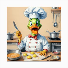 Chef Duck 20 Canvas Print