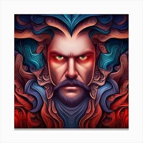 Psychedelic Man With Beard Canvas Print
