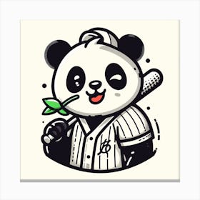 Panda in baseball uniform Canvas Print