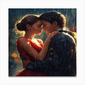 Love In The Rain Canvas Print
