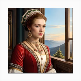 Lady In Renaissance Dress Canvas Print