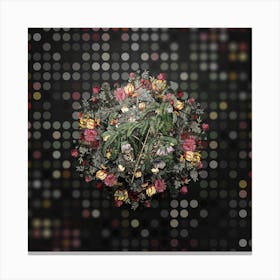 Vintage Spaendoncea Tamarandifolia Flower Wreath on Dot Bokeh Pattern n.0849 Canvas Print