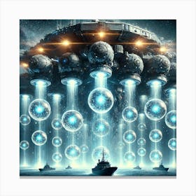 Cascade Sovereignty Scifi Poseidon Dreadnought Projectiles Canvas Print