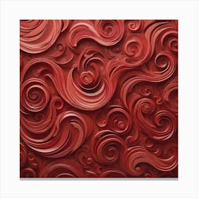 Abstract Red Swirls 3 Canvas Print