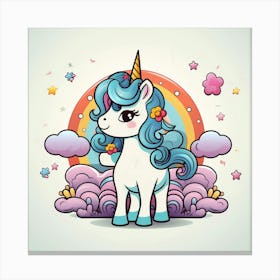 Cute Unicorn 833 Canvas Print