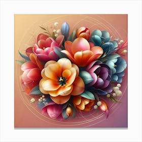 Abstract Floral Arrangement Canvas Print