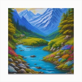 Valley In The Mountains Canvas Print