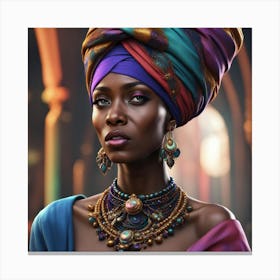 Portrait Of African Woman Canvas Print