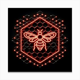 Neon Bee Logo Canvas Print