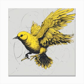 60692 A Yellow Bird Flying In Space Xl 1024 V1 0 Canvas Print