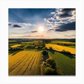 Drone Rural Farm Field Aerial Land Agricultural Crop Countryside Environment Agriculture (5) Canvas Print