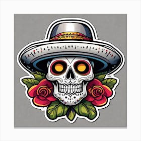 Day Of The Dead Skull 42 Canvas Print