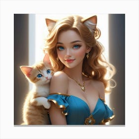 Cat Girl 1 Canvas Print