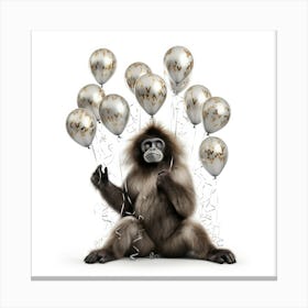 Monkey With Balloons 1 Canvas Print