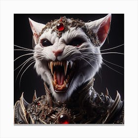 White Cat With Red Eyes Canvas Print