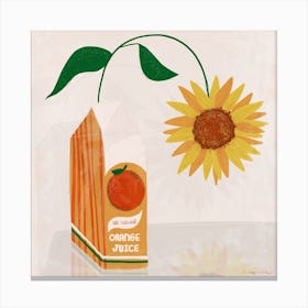 Orange Juice Square Canvas Print