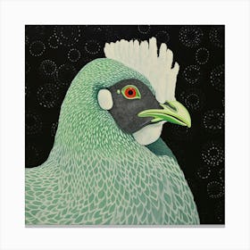 Ohara Koson Inspired Bird Painting Chicken 5 Square Canvas Print