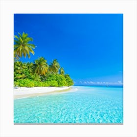 Relax Ocean Plant Idylli Holiday Coastline Beautiful Calm Shore Blue Paradise Sunlight N (22) Canvas Print