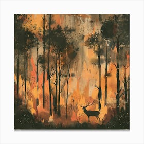 Deer In The Forest 20 Canvas Print