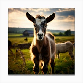 Field Domestic Agriculture Cute Nature Beautiful Rural Herd Farming Animal Farm Farm Anim (5) Canvas Print