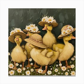 Ducklings Fairycore Painting 11 Canvas Print