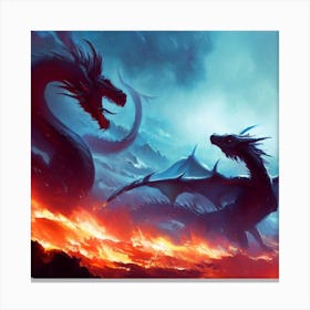 Dragons In The Sky Canvas Print