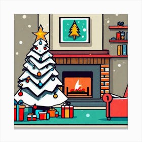Christmas Tree In The Living Room 92 Canvas Print
