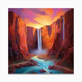 Canyon Waterfall Canvas Print