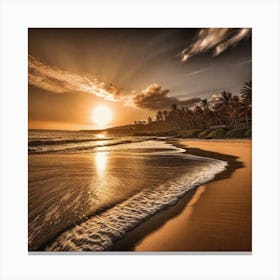Sunset On The Beach 786 Canvas Print