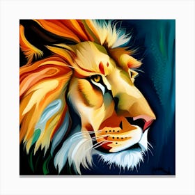 Lion wallart colorful print abstract poster art illustration design texture for canvas Canvas Print