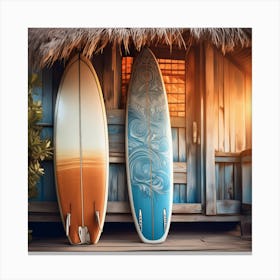 Surfboards On The Beach 1 Canvas Print