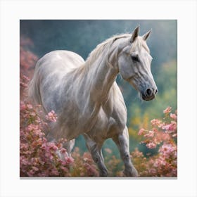Horse In Flower Canvas Print