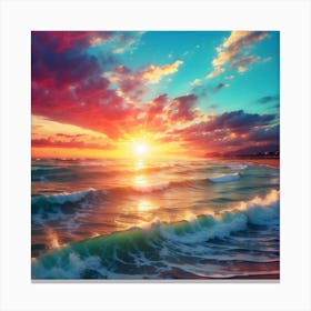 Sunset At The Beach Canvas Print