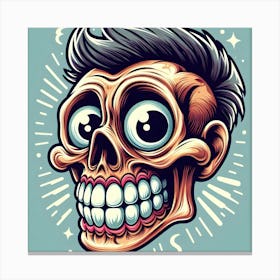 Skull With Hair Canvas Print