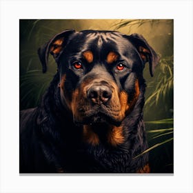 Portrait Of A Rottweiler 1 Canvas Print