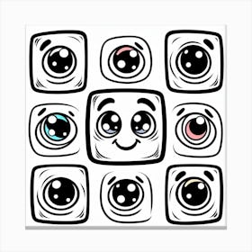 Doodle Eyes Vector Illustration Canvas Print