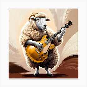 A Rocking Sheep Playing A Gold Guitar (4) Canvas Print