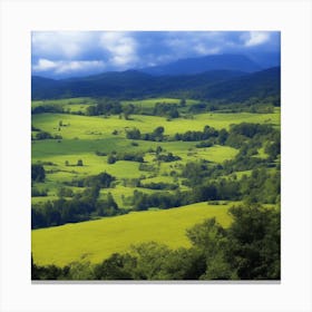 Green Hills In The Blue Ridge Mountains Canvas Print