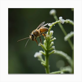 Bee On A Flower 1 Canvas Print