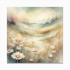 Daisies In The Meadow Canvas Print