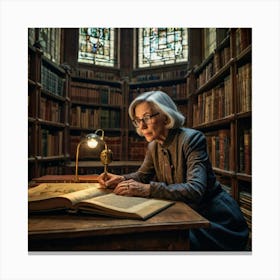 The Elderly Lady Librarian 066 Canvas Print