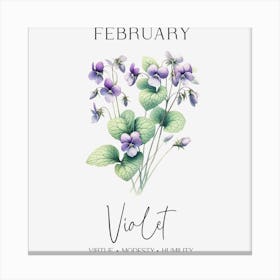 Violet February Birthday Canvas Print