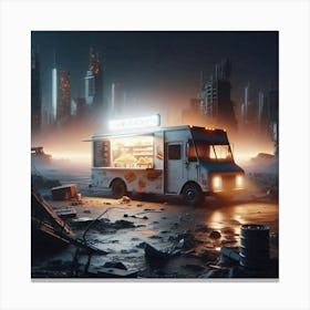 Futuristic Ice Cream Truck Canvas Print