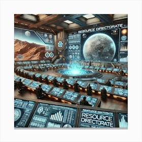 A Highly Detailed Futuristic Scene Showing The Res Canvas Print