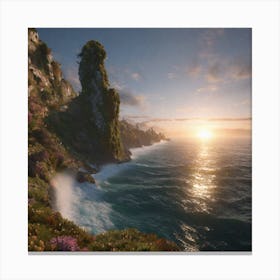 Sunset Over The Sea Canvas Print