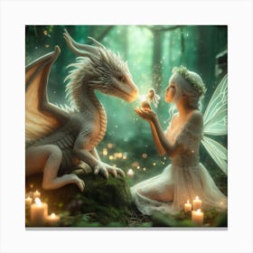 Fairy And Dragon 1 Canvas Print
