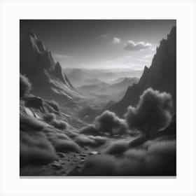 Landscape In Black And White Canvas Print