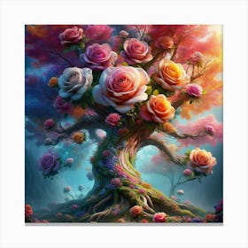 Tree Of Roses Canvas Print