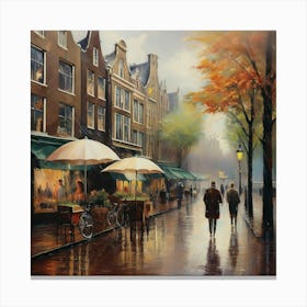 Amsterdam In The Rain 7 Canvas Print